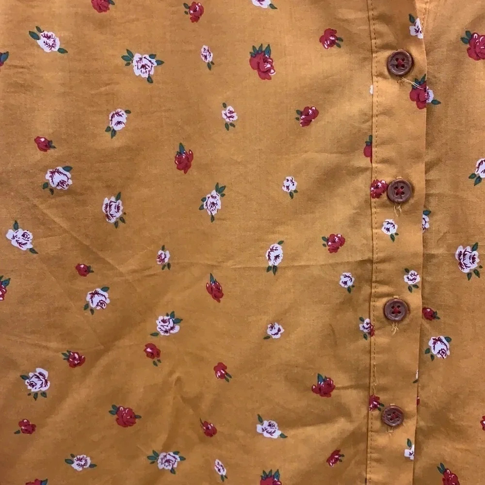 Anthropologie Maeve Yellow Phyllis Floral Top Size 0 - Picture 5 of 8